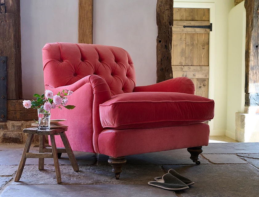 1 Chiddingfold Chair in Tango  Velvet Flamingo